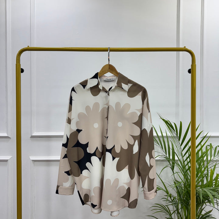 شميز مشجر-شيفون كريب-بيج