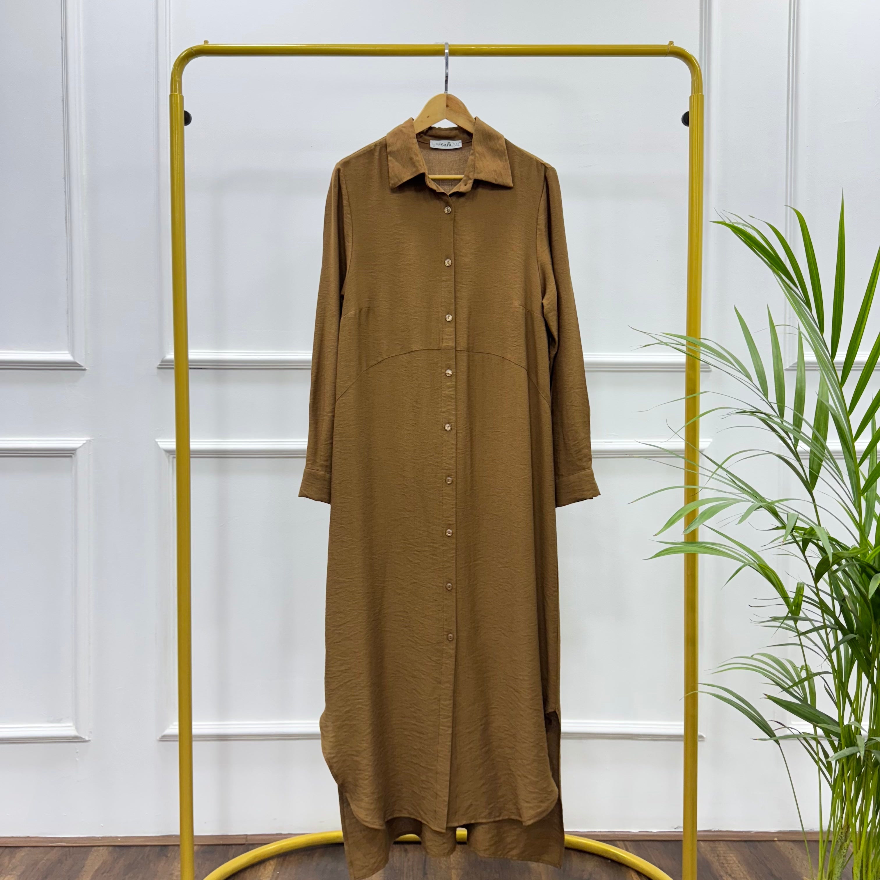 Versatile Long Tunic-Spanish Linen-Brown
